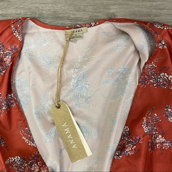 Anama Rust Long Tie Kimono S - Picture 6 of 7